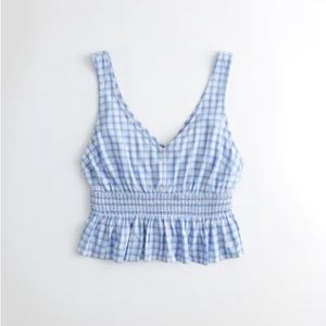 Hollister Blue Gingham Tank